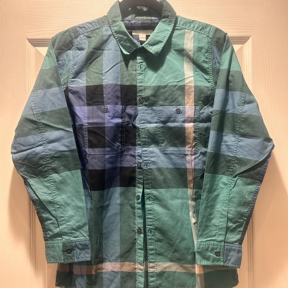 Burberry | Green and Blue Plaid Casual Shirt